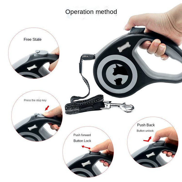 Manufacturer Durable Extendable Pet Leash Rope Abs Retractable Pet Training Dog Rope Leash