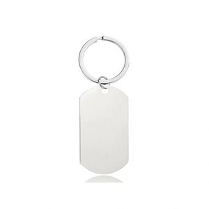 Porte-clés personnalisable en acier inoxydable couleur argent, finition brillante, étanche, style vierge, pour gravure laser DIY, formes ronde, cœur, rectangle - Product Image 6