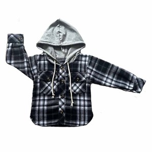 Vintage garçons automne à manches longues <span class=keywords><strong>chemise</strong></span> à <span class=keywords><strong>carreaux</strong></span> <span class=keywords><strong>noir</strong></span> <span class=keywords><strong>et</strong></span> <span class=keywords><strong>blanc</strong></span> 100% coton à capuche blouse garçon vêtements décontractés - Product Image 2