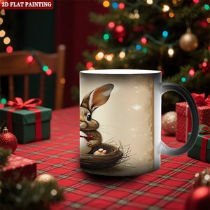 Mug vierge 11oz en céramique noire givrée, tasse magique activée par la chaleur pour les amateurs de bricolage - Product Image 2