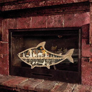 Vente chaude 2025 Figurines de chevaux en bois sculpté en 3D, en bois teinté en couches, pour la fête des pères, décorations pour la maison, comprend la mer - Product Image 3