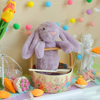 Peluche ultra douce à longues oreilles, lapin de Pâques, jouet en peluche pour fête d'anniversaire