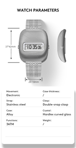 <span class=keywords><strong>Montre</strong></span> Ondulation Temps Rétro 1970s <span class=keywords><strong>Montre</strong></span> Numérique Électronique Unique Vague Motif LCD Affichage En Acier Inoxydable DG Couple Montres - Product Image 5