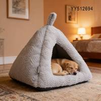 YANGYANGPET Kunstfell-Hundebett aus Kaninchenimitat, Komfortables Höhlenbett, Solides Modernes Luxus-Hundebett