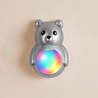 Lampe murale LED sans fil à détecteur de mouvement RGB rechargeable par USB, motif ours de dessin animé, pour décoration intérieure, escalier et chevet