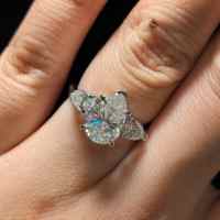 Bague de fiançailles classique en argent sterling S925 avec moissanite certifiée GRA, taille poire 1 carat, couleur D, pureté VVS