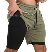 EVELYN OEM ODM Short d'été pour homme XXL taille moyenne décontracté Fitness Sports séchage rapide Double couche demi-longueur cordon de serrage solide