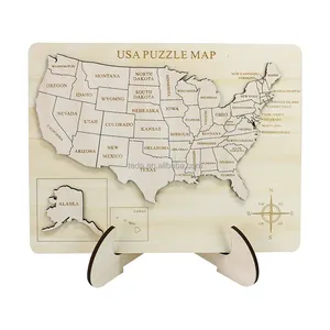 Holz Weltkarte Puzzle Großhandel Custom Puzzle Holz USA Puzzle für Heim textilien