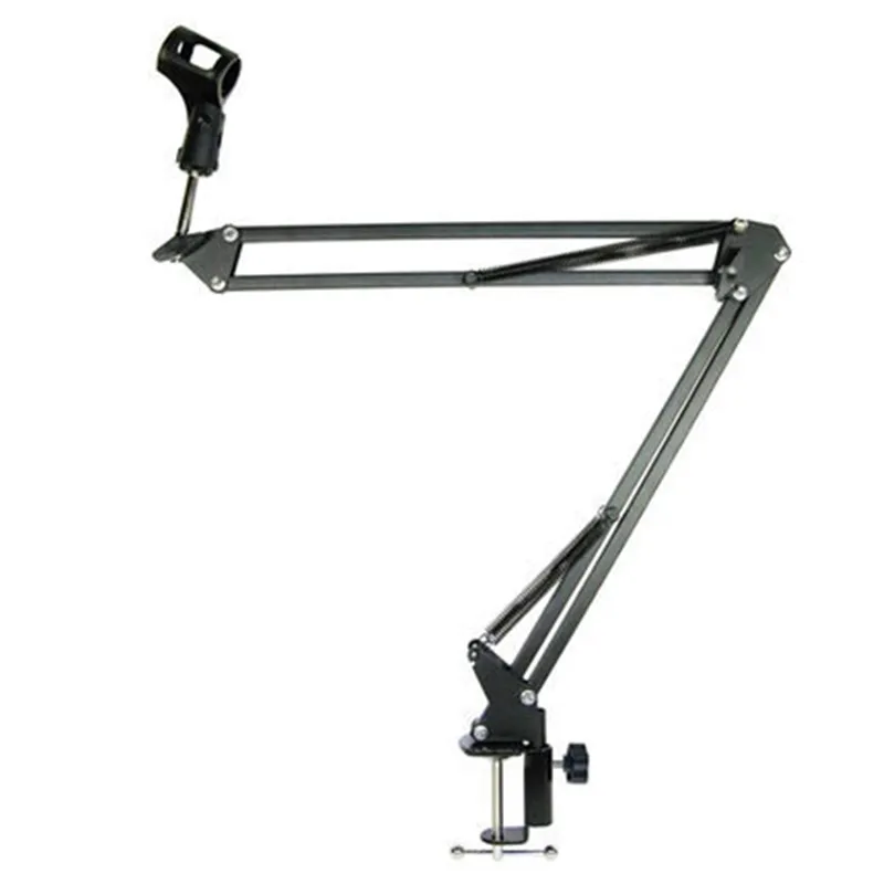 NB35 Professional Handheld Microphone Stand Holder Suspension Boom Scissor Arm Stand Holder with Mic Clip Table Mounting Clamp