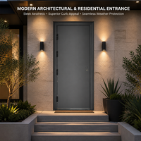 Porte d'entrée simple luxueuse en aluminium-Porte de maison avec isolation phonique externe à l'entrée principale