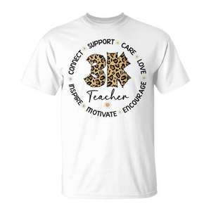 T-shirt Leopard 3K pour enseignants pour la semaine de la reconnaissance des enseignants et la rentrée scolaire - Product Image 2