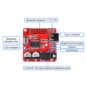 3 W Car BT5.1 MP3 WAV Decoding Board Speaker Amplifier Audio Receiver Module Support A2DP/AVCTP/AVDTP AVRCP/<span class=keywords><strong>HFP</strong></span> - Product Image 6