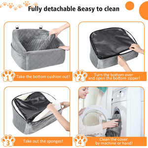 Asiento de Coche Portátil de Lujo Personalizado para Perros, Transportín de Viaje con Tela Transpirable y Correa de Seguridad para Perros Pequeños y Medianos - Product Image 3
