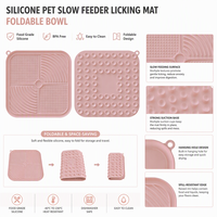 Tapis de léchage en silicone pour animaux de compagnie, bol pliable anti-déversement pour chats et chiens