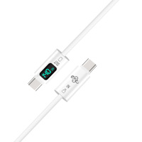 Câble USB-C à affichage numérique 140W, vente en gros d'usine, charge rapide, câble tressé en nylon Type-C vers Type-C, prise en charge du logo personnalisé