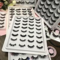 Vente en gros de cils en vison de marque privée de 16mm et 18mm Logo personnalisé Faux cils à pointes Logo personnalisable à bande complète