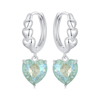 925 argent Sterling menthe vert coeur boucles d'oreilles goutte or blanc plaqué boucles d'oreille pour femmes filles bijoux fins cadeau SCE1706