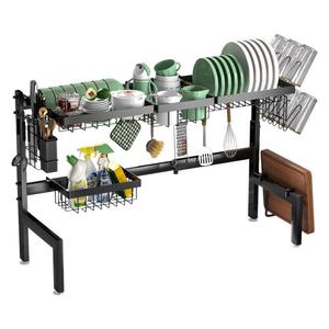 Escurridor de Platos Extensible con Bandeja, Organizador Ajustable para Encimera, Moderno Soporte de Almacenamiento para Fregadero de Cocina - Product Image 2