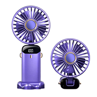 Nouveau ventilateur portable USB rechargeable, mini, pliable, avec affichage numérique, vente en gros, équipement personnel de soins quotidiens