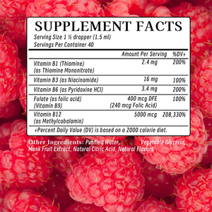 Personalización de fábrica B12 B6 B1 Niacina Folato con suplemento de salud Soporte Energy Metabolisn Liquid Drops - Product Image 2