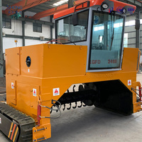 Retourneur de compost automoteur sur chenilles, entraîné par tracteur, haute productivité, capacité de 400-600 m³/h