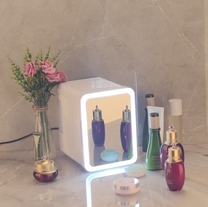 4L Nhân Đôi Cửa Với Đèn LED 12V Và 110V Hai Điện Make Up Sử Dụng <span class=keywords><strong>Mini</strong></span> Mỹ Phẩm Tủ Lạnh - Product Image 2