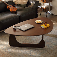 Nouvelle table basse triangulaire en bois massif de style scandinave, de forme unique, pour petits espaces, avec un look rétro