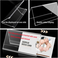 Support de table en acrylique transparent double face en forme de V pour carte de table, présentoir de menu, plaque nominative 200x100mm