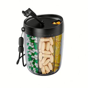 Portable Food-Grade Plastic Pill Organizer Compartments <b>Storage</b> <b>Box</b> Waterproof Foreign Trade Style for Seven Custom Logo - Product Image 1