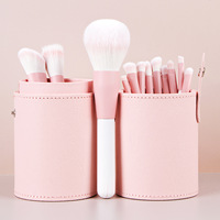 Ensemble de 12 pinceaux de maquillage de haute qualité, faits à la main, avec strass roses, à prix bas, ensemble de pinceaux de maquillage rose privé