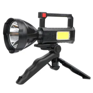 Waterproof high lumen ABS flashlight usb rechargeable led torch work lamp stand service hand light torches with holder