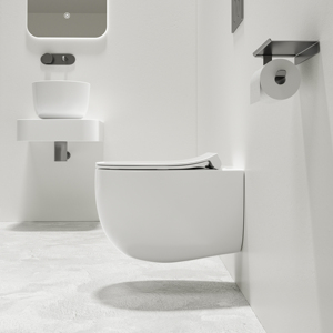 Không Rim Tornado Flush Hình Dạng Trứng Trắng Gốm Tường Treo Nhà Vệ Sinh Tráng Men Bề Mặt Mềm Gần Chỗ Ngồi Chống Muỗi <span class=keywords><strong>WC</strong></span> - Product Image 1