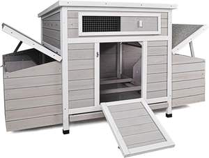 Poulailler extérieur, grand poulailler avec 6 nichoirs, cage à volailles résistante aux intempéries, plateau amovible pour ferme, jardin - Product Image 3