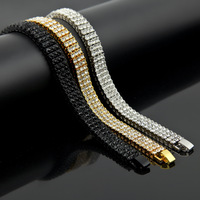 Bijoux de rappeurs Eskeem Hip Hop Bling Bling Bijoux Hips Hops Tendance tendance Brillant Bracelet tennis à trois rangées de zircon cubique