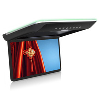 Nuevo Monitor de Techo Abatible Manual para Autobús de 15.6 Pulgadas, Reproductor Multimedia TF USB MP5, FHD 1920*1080, Lámparas Ambientales, Audio Estéreo, Monitor TFT Android