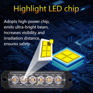 Luz Lateral Súper Brillante de 18W y 6 LED, 12V, Impermeable, Lámpara Estroboscópica de Emergencia, Luz de Advertencia para Camiones y Automóviles, Garantía de 2 Años - Product Image 5