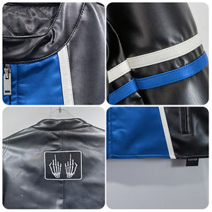 Veste en PU rembourrée en cuir Sup X Vanson avec fermeture éclair pour homme - Product Image 5