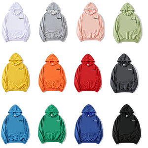 Autunno moda personalizzata donna inverno semplice peso pesante Pullover tinta unita Oversize felpe con cappuccio con tasca - Product Image 1