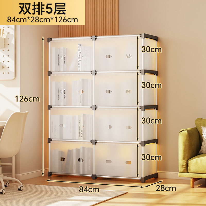 Doble fila - 5 niveles - 8 celdas/compartimentos - 4 tubos de acero