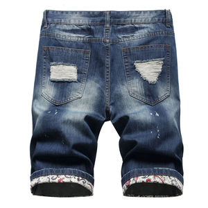 Pantalones cortos de mono pintados a mano personalizados de fábrica para hombre, Pantalones vaqueros de pierna recta, pantalones ajustados para hombre - Product Image 2