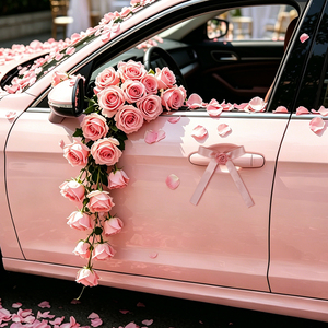 Lazo elegante personalizado <span class=keywords><strong>para</strong></span> <span class=keywords><strong>coche</strong></span> <span class=keywords><strong>de</strong></span> boda, espejo retrovisor, manija <span class=keywords><strong>de</strong></span> puerta, lazo <span class=keywords><strong>de</strong></span> rosa, decoración <span class=keywords><strong>para</strong></span> carroza, lazo <span class=keywords><strong>de</strong></span> cinta <span class=keywords><strong>para</strong></span> envolver botellas <span class=keywords><strong>de</strong></span> vino - Product Image 5