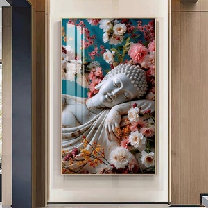 Vente en gros d'usine : Peintures murales en porcelaine LED avec statue de Bouddha exquise de haute qualité, idéales pour la décoration de bureaux et de maisons - Product Image 2