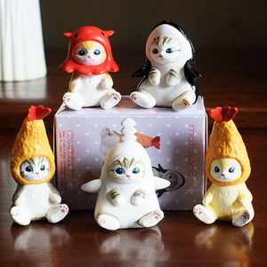 ตุ๊กตาสัตว์การ์ตูนน่ารัก 5 แบบ แมวคอสเพลย์กุ้ง โมฟุแซนด์ แมวคอสเพลย์ฉลาม ของขวัญ โมเดลรถตกแต่งสุดฮิต - Product Image 3