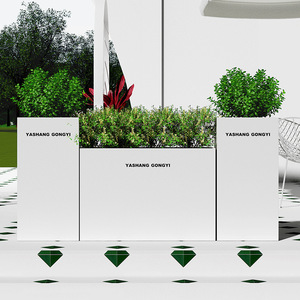 Jardineras de hierro forjado metálicas hechas a medida, combinadas para exhibición exterior en proyectos municipales y oficinas de ventas inmobiliarias - Product Image 3