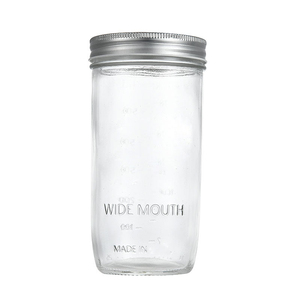 Empty Clear Canning bottle Food kitchen Storage jam jar Wide mouth glass mason jar with lids