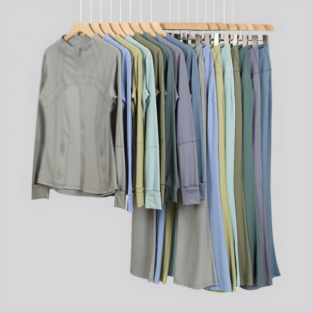 Gray-Horn collar jacket set