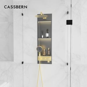 Niche de <span class=keywords><strong>douche</strong></span> à double niveau grande capacité en acier inoxydable 304 avec installation dissimulée pour <span class=keywords><strong>une</strong></span> rénovation de salle de bain gain de place - Product Image 2