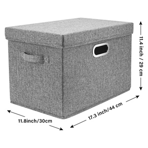 High Quality Rectangular Linen <b>Storage</b> <b>Box</b> Lid Foldable Waterproof Modern Sustainable Clothing Office Organizer for Hotels - Product Image 2