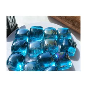Cubos de Vidrio Azul Caribe para Decoración de Braseros, Resistentes a Altas Temperaturas, 25x25x14mm o 18mm - Product Image 4