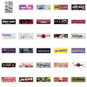 66 Pezzi Adesivi Graffiti con Logo <span class=keywords><strong>JDM</strong></span> alla Moda per Laptop, Auto, Moto, Decorazione Auto da Corsa, Adesivi Giapponesi - Product Image 3